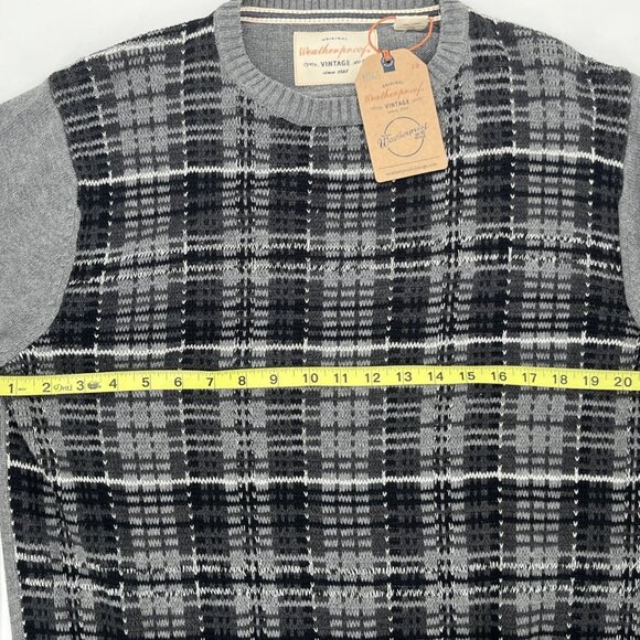 Weatherproof Vintage Men's Plaid Sweater Gray Size Medium - Picture 6 of 7